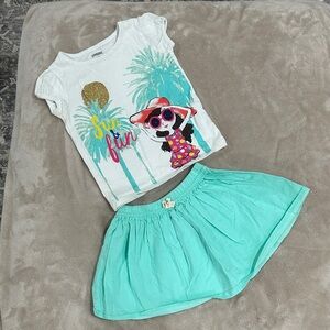 Gymboree White and Aqua Kids Matching Set